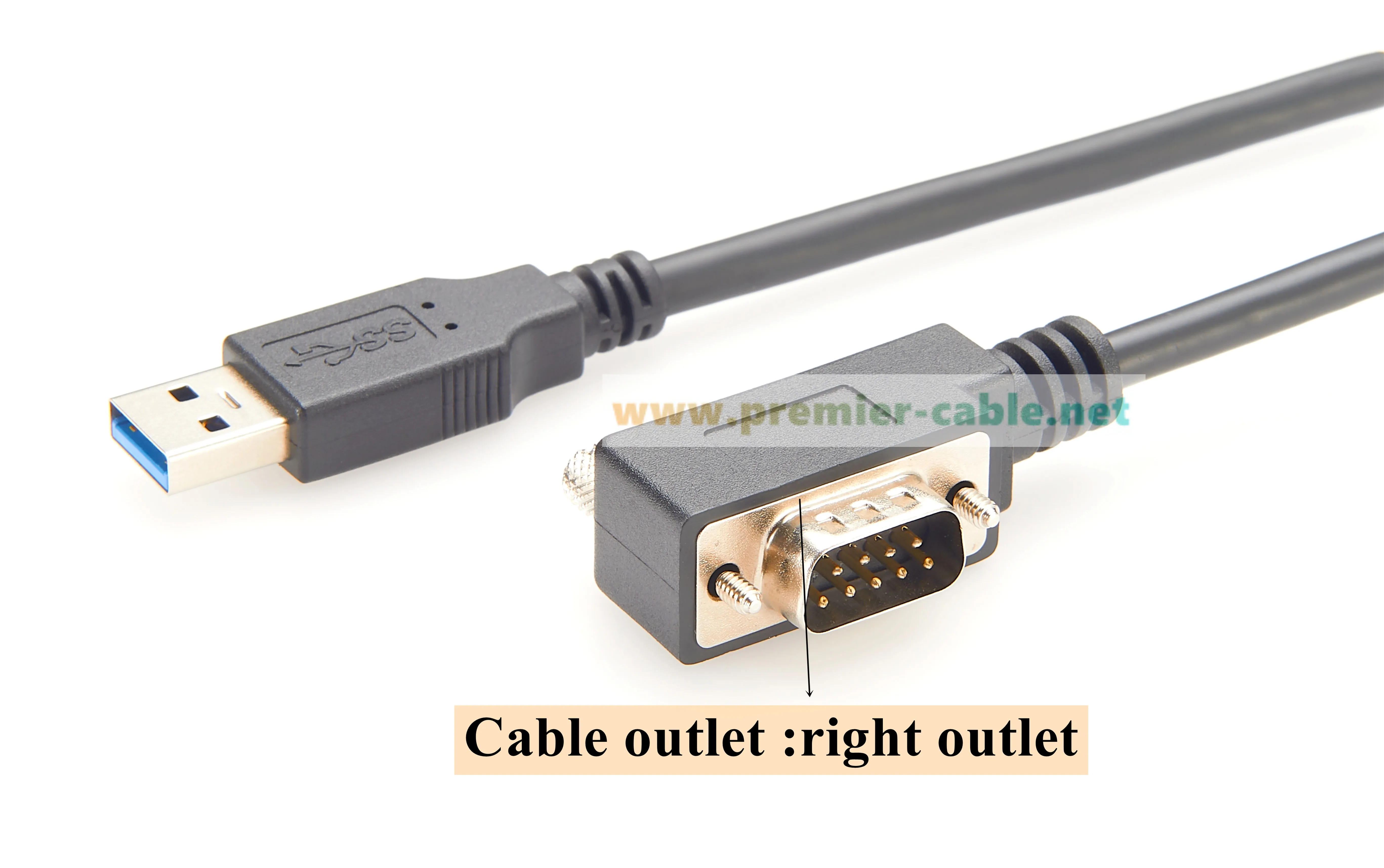 Rechtwinkliges USB 2.0 Stecker auf DB9 Stecker RS232 Serielles Adapterkabel mit FTDI FT232RNL Low Profile Slim Compact DB9 COM-Port-Konverter – Detail 5