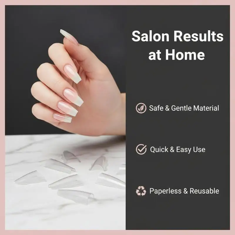 60Pcs Sandwich Nails Forms Nail Mold for Quick Nails Extension Plastic Nail Form Tools for Beginners Professionals Women