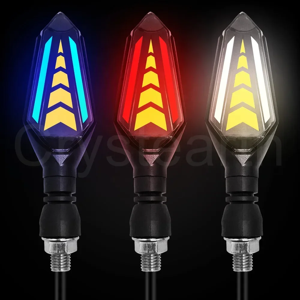 

2pcs Flowing Turn Signal Motorcycle LED Turn Signal Flasher Light Direction Parking Brake Indicator Light Universal M10 Bolt