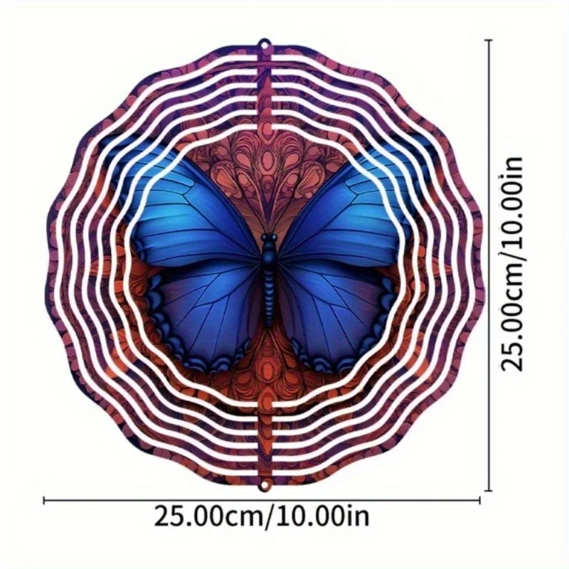 رنين الرياح على شكل فراشة ملونة مقاس 10 بوصة (خطاف سهل، متين) |   ديكور خارجي للحديقة/الساحة |   هدية الهالوين وعيد الميلاد