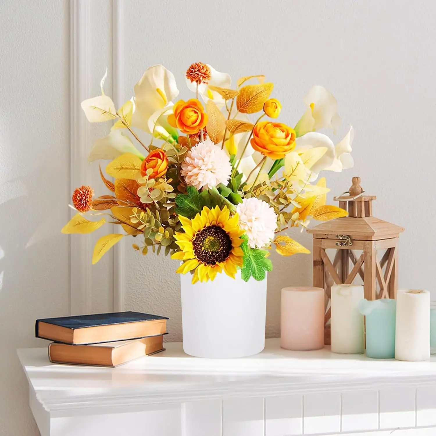 12 مجموعة من صناديق زراعة الأسطوانات البلاستيكية مقاس 4 × 4 بوصة لترتيبات صندوق زهور بلاستيكي مستدير أبيض مع رغوة قابلة للإزالة