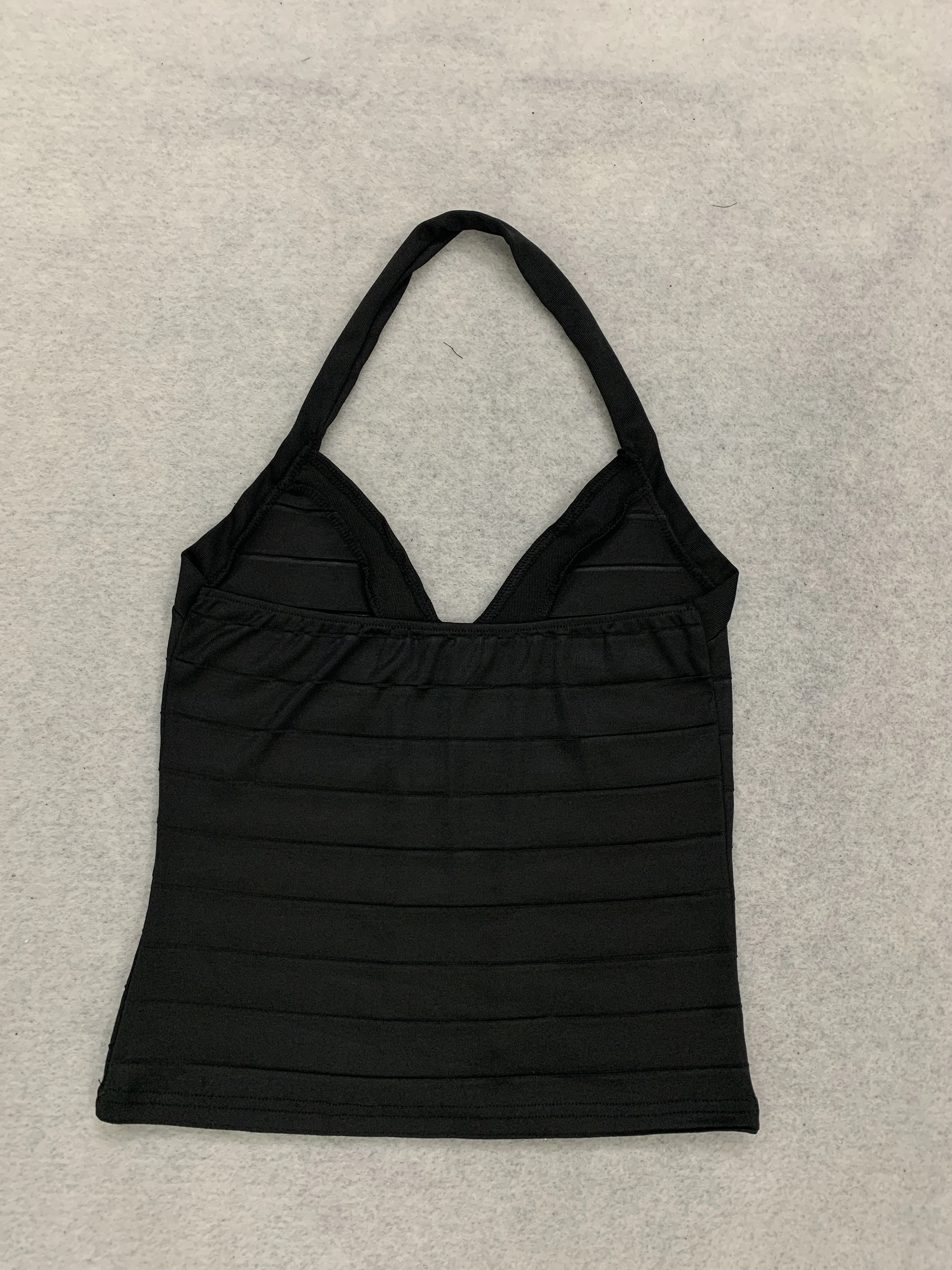 Damen Neckholder-Crop-Top mit V-Ausschnitt, Bandage-Design, ärmellos, figurbetont, für Nachtclub-Partys, als Camisole für den täglichen Streetwear-Look – Detail 7