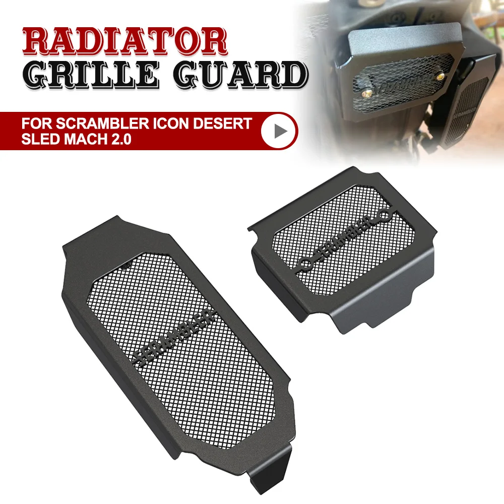 

Motorcycle Radiator Shield Grille Guard For Ducati Scrambler Icon Desert Sled Mach 2.0 Oil Cooler Protection Cover Accessories