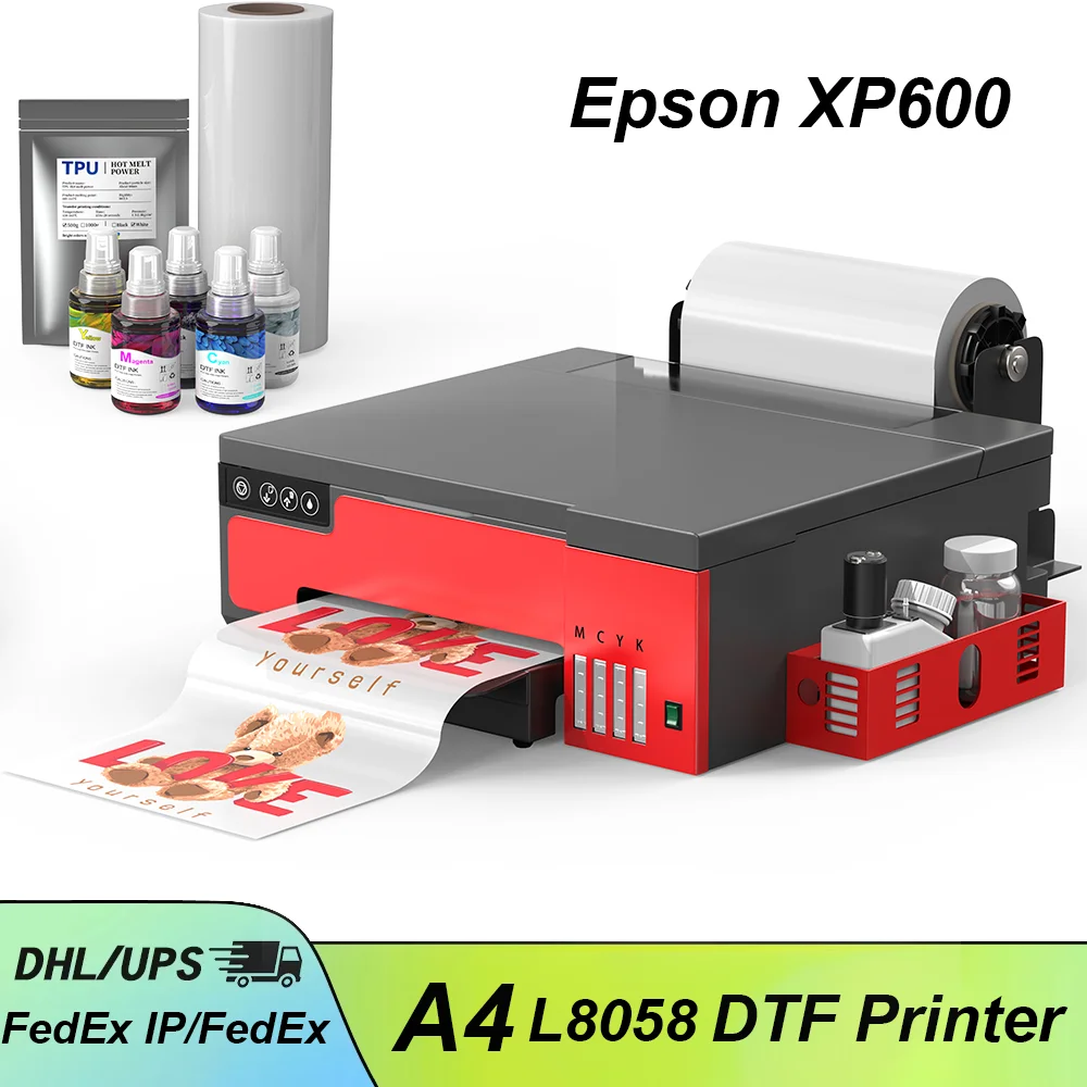 

A4 DTF Printer For Epson XP600 Printhead Direct to Film Transfer Machine For Dark/Light T-Shirts Printing 3-year warranty