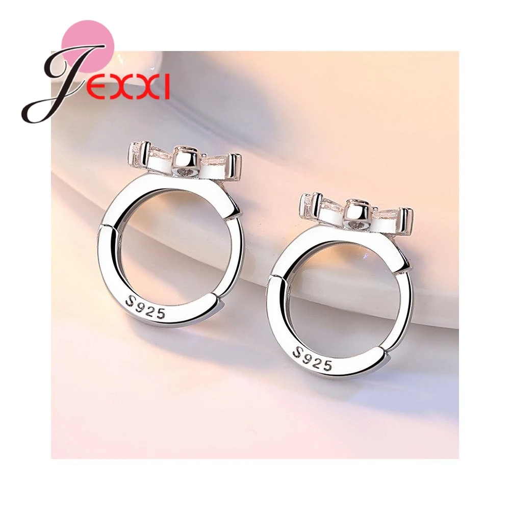 Elegant Flowers Shape 925 Sterling Silver Crystals Hoop Earrings For Women Girls Daily Party Trendy Brincos Accessories