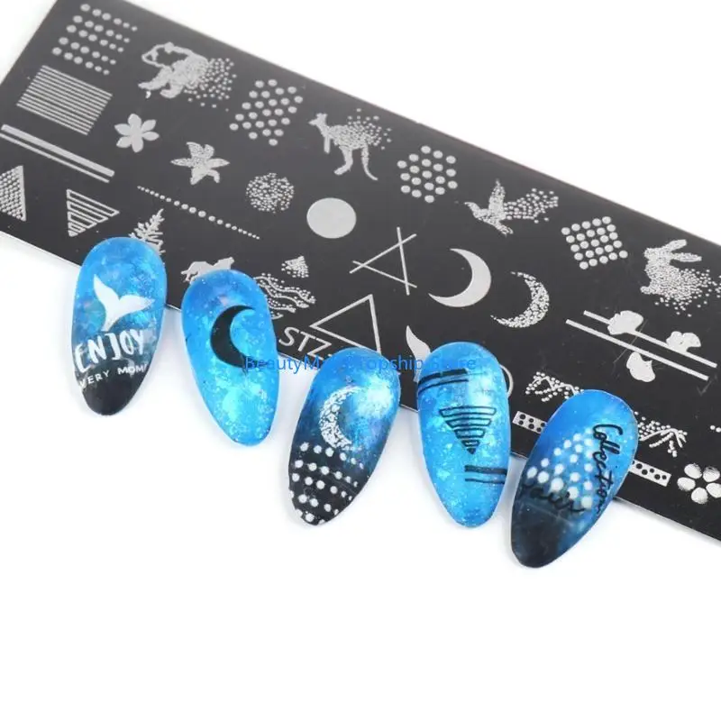 40JD فن الأظافر لصورة ختم لوحات الأفعى زهرة DIY قالب مانيكير للصورة #4