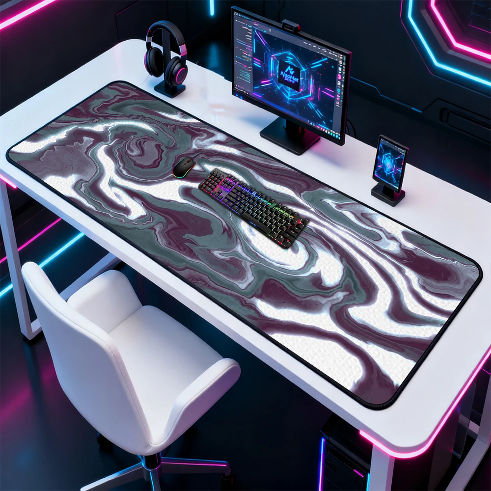 Liquid Swirl Mouse Pad Playmat Gaming Abstract XXXL 140x60 Premium Pattern Nonslip Large Mousepad Computer Accessories