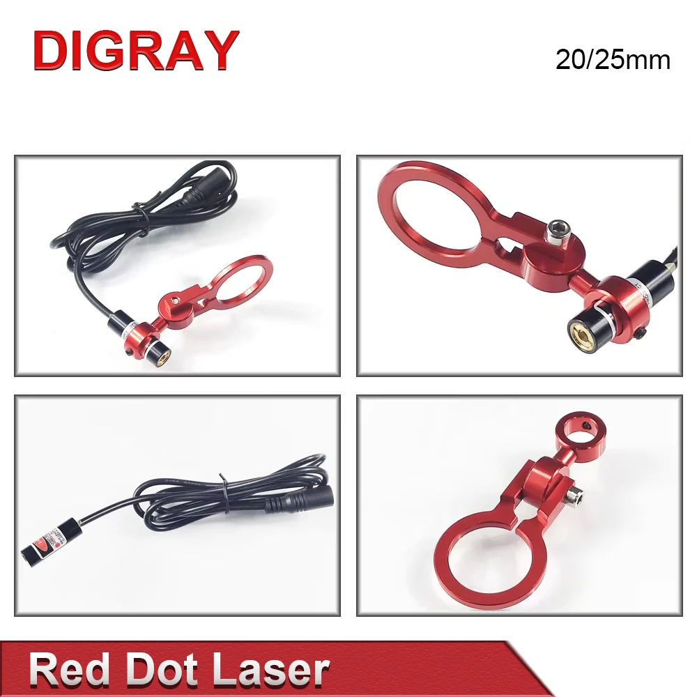 

Диаметр DIGRAY: 20/25 мм, набор держателей с красной точкой, 5 В постоянного тока, диодный модуль, позиционирование устройства для DIY Co2, лазерная гравировка, режущая головка