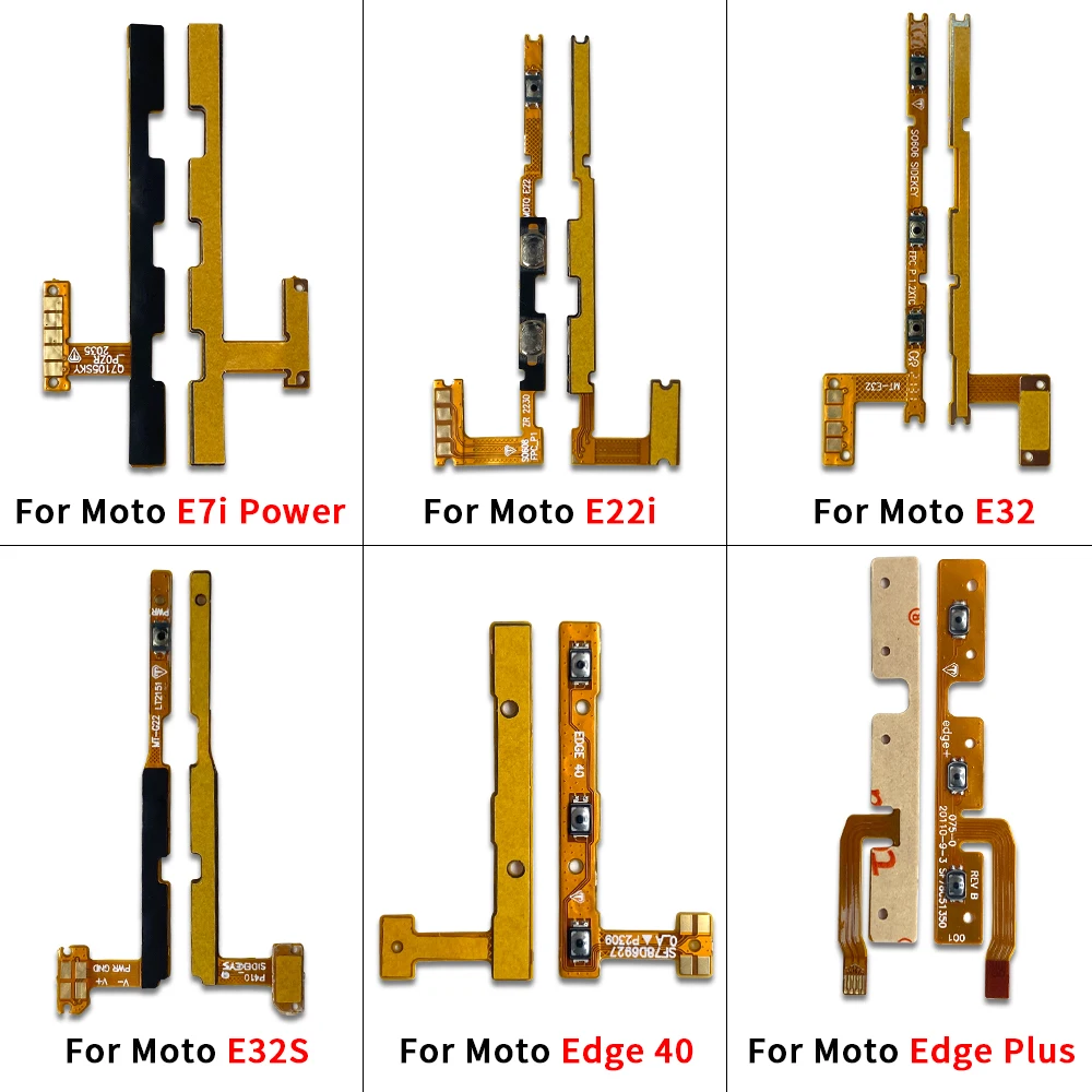 For Moto E22i E32 E32S E6S E7i Power Edge 40 Edge Plus G Power 2022 G Pure 2021 Power On Off Button Volume Switch Key Flex