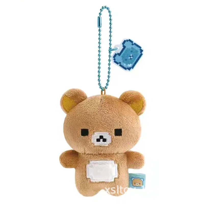 Kawaii Rilakkuma Plush Toys Keychain Creative Peripheral Cartoon Korilakkuma Backpack Pixel Couple Pendant Friend Christmas Gift