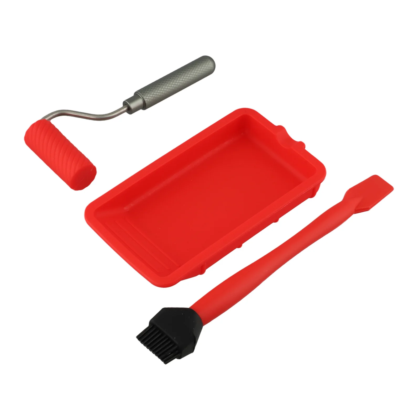 3 Pcs Paint Tool Tray Silicone Roller Brush Set Silicone Paint Tray Paintwork Tool Efficient Versatile Applications