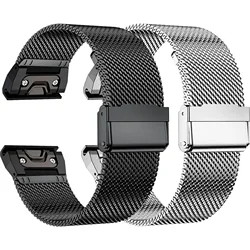 26 22 20mm Mesh Watch Band For Garmin Fenix 7x 6 Pro 5S Plus 3 HR Stainless Steel Milanese Bracelet Band For Approach S60 S62