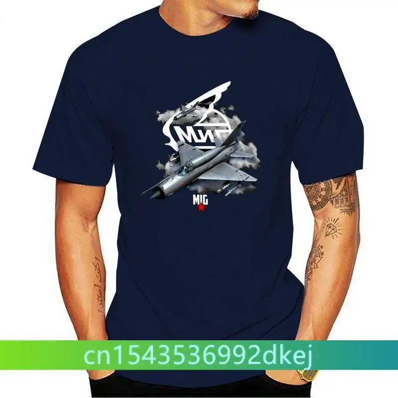 Mig-21 Russian Aircraft T-Shirt Military Air Force Aircraft Fighter Black 2019 New Men T-Shirt Loose Clothes Cheap TeesF