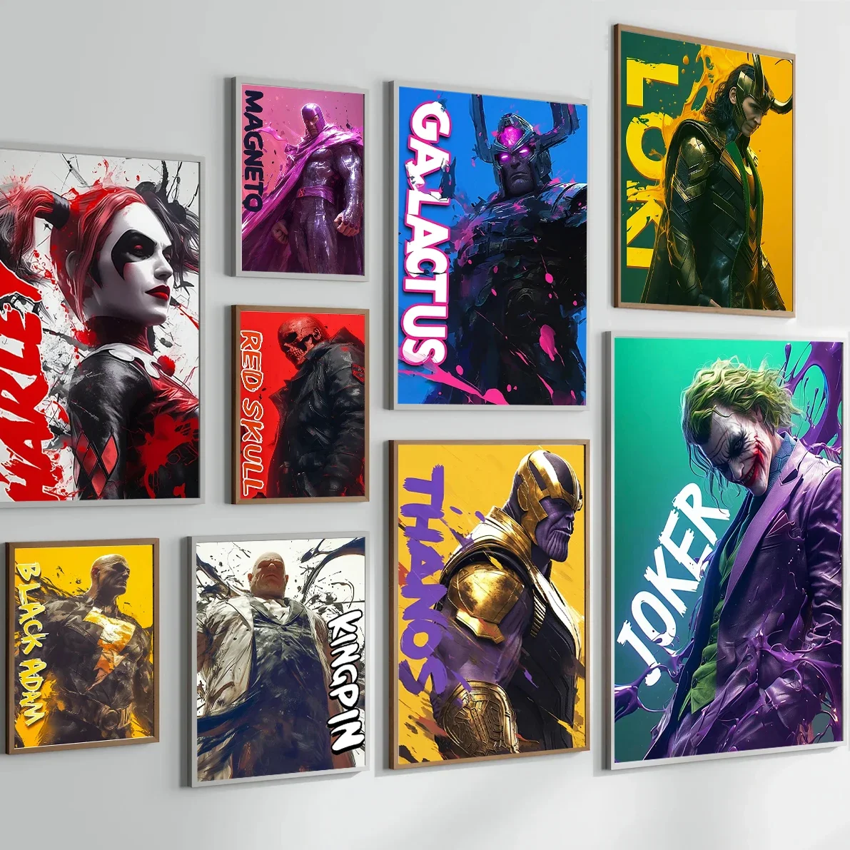 

Marvel Hulk Poster Decor Wall Artwork Spiderman Kid Gift Loki Home Decoration Art Magneto Wallpaper Thor Canvas Painting Thanos