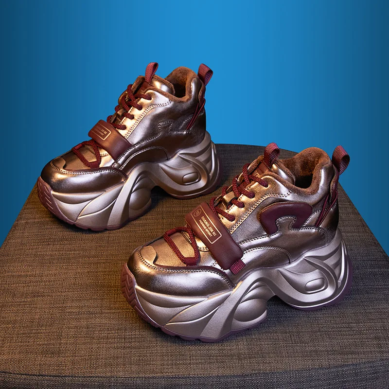 

New Lady Daddy Shoes Inside Increase 9cm Soft Sole Thickening Sports Leisure Thick Soles Ins Everything