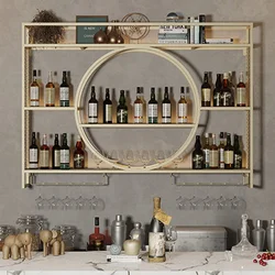 Estante de vino montado en la pared, colgante cuadrado, diseño de Arte Moderno, sala de estar, luz de lujo, decoración de gabinete, muebles de Boutique Weinregal