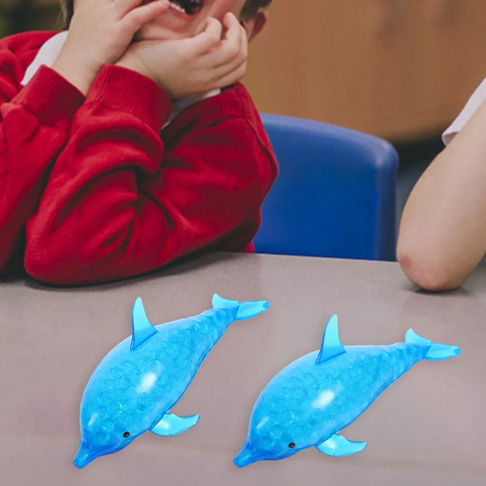 4 Stück Delphin Pinch Ball Sensorisches Spielzeug für Kinder, weiche Partygeschenke, Zappeln