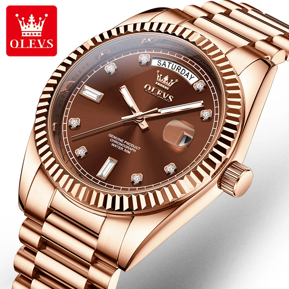 OLEVS 6736 Mechanical Men Watch Auto Calander Waterproof Luminous Stainless Steel Trap For Male Fashion Business Wistwatch