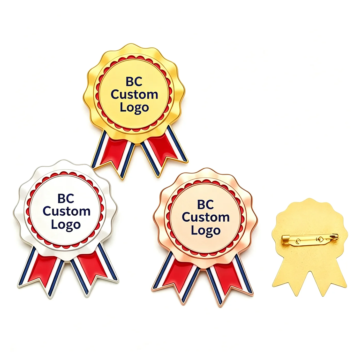 BC Custom semi-finished Memorial Medal Belt bow kids Reward Badges Uniforms Chest Pins Kindergarten Students Prizes