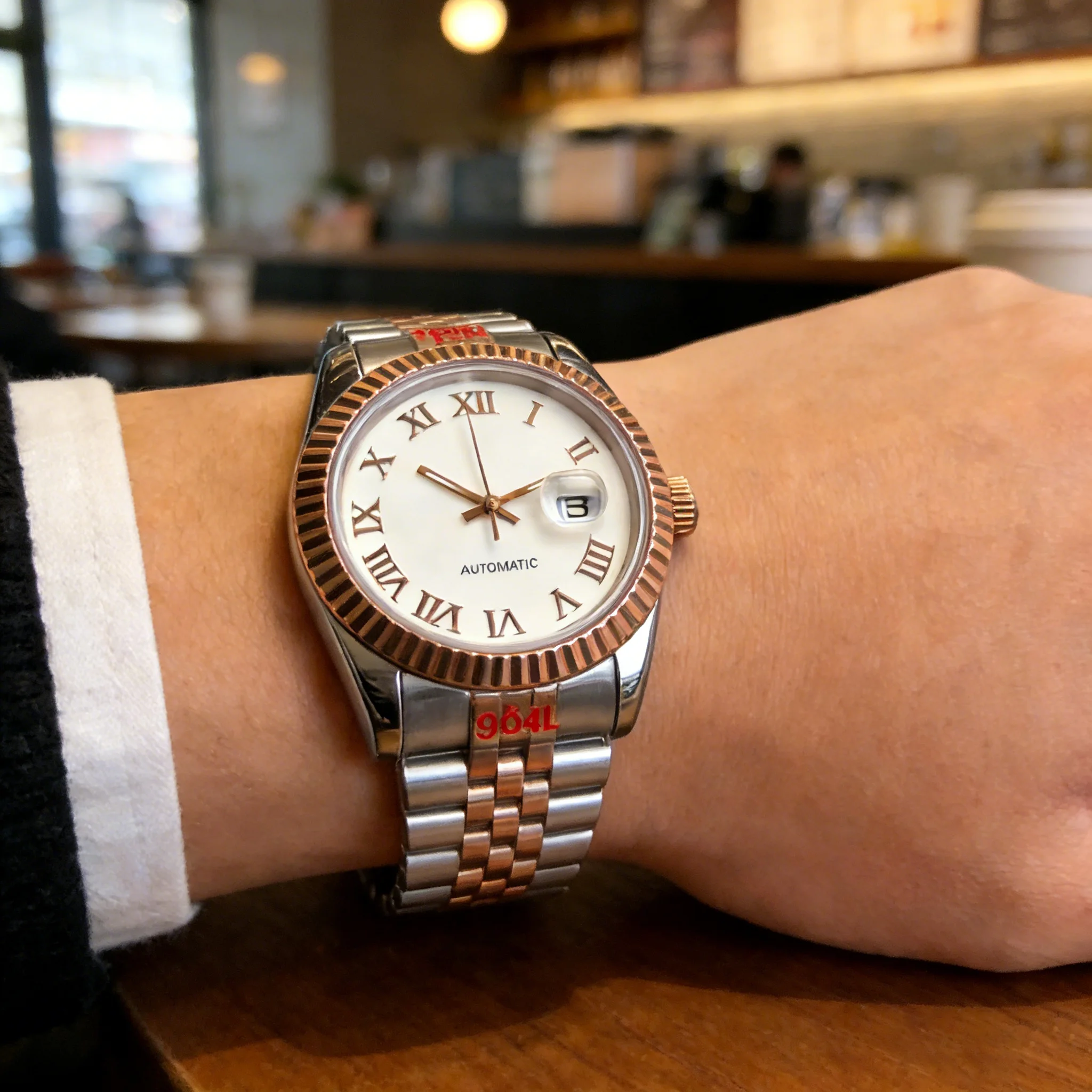 Tandorio Sapphire Crystal Glass 31mm NH05A Automatic Mechanical Men Watch 20ATM Roman Numerals Dial Jubilee Bracelet Dress Watch