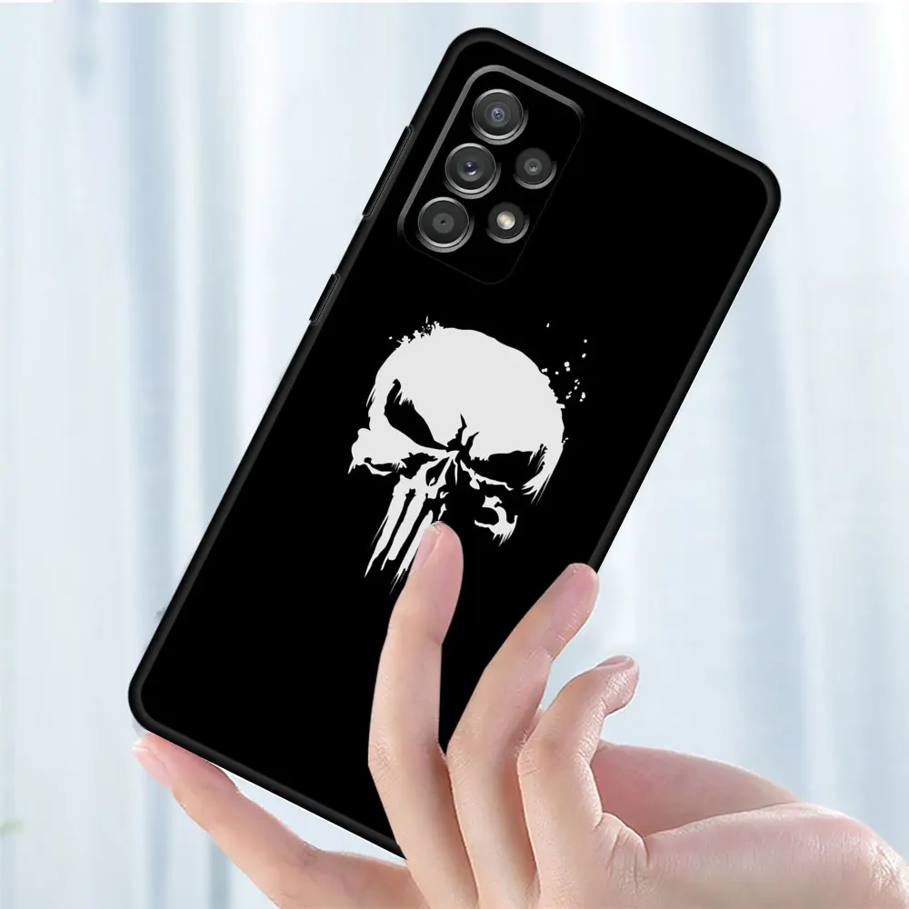 Marvel The Punisher Logo Case for Samsung Galaxy A52 A13 A33 A71 A31 A51 A72 A23 A53 A22 A32 A21s TPU Soft Cases Cover Matte