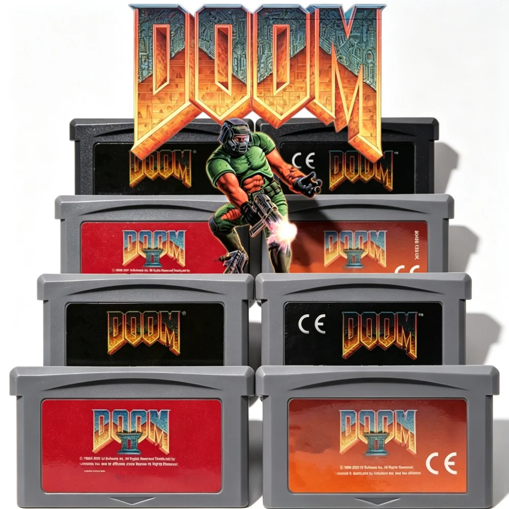4 Styles EUR/USA GBA Game Cartridge Doom Series Game Cartridge 32-Bit Video Game Console Card DOOM 1 DOOM 2 for GBA GBASP NDSL