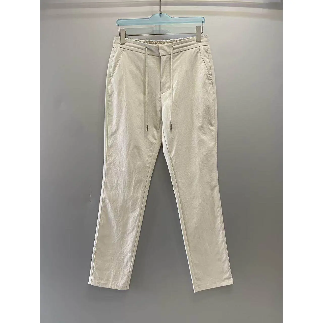 

Брюки BC Italian 26ss: деловые повседневные прямые брюки с эластичным поясом и шнурком, однотонные