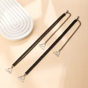 Nicht -Slip -Strass -BHs für Frauen, Metallgriffe, 3 Reihen, einstellbare, Dessous -Accessoires, Mode, Mode 9 Hauptverkaufsmetall High Griff - №2