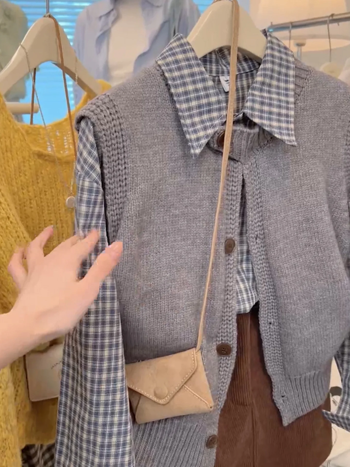 Koreanische Sle Single Button Svel Gestrickte Weste Einfache Design Faionable Layering frauen Weste Tank Top Kleine