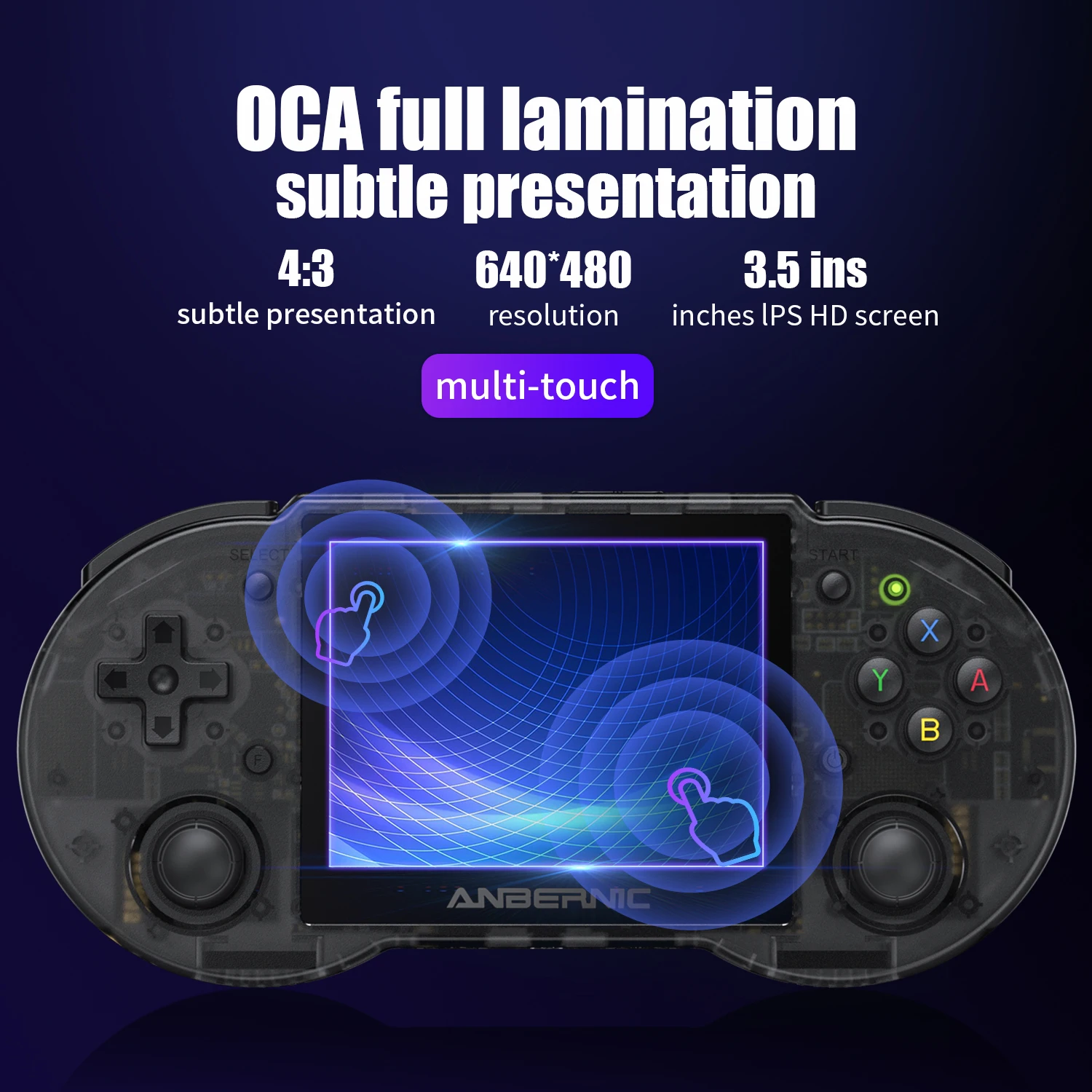 ANBERNIC New RG353P Handheld Game Console 3.5'' Multi-touch Screen Android Linux System HDMI-compatible Player 64G 15000 Games