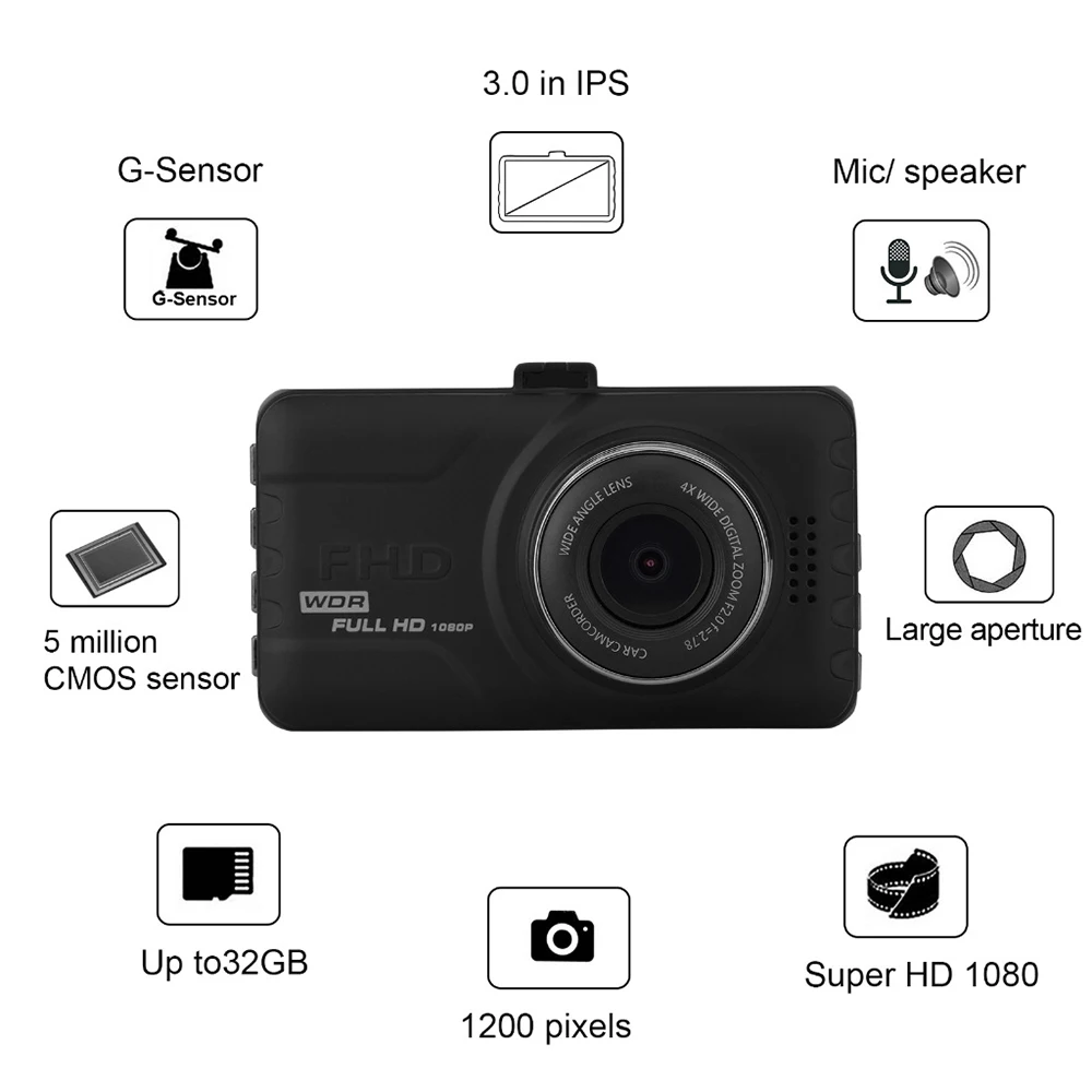 

Car DVR Full HD 1080P Dash Cam Rear View Vehicle Camera Drive Video Recorder Auto Dashcam Black Box Registrator Car Accessories