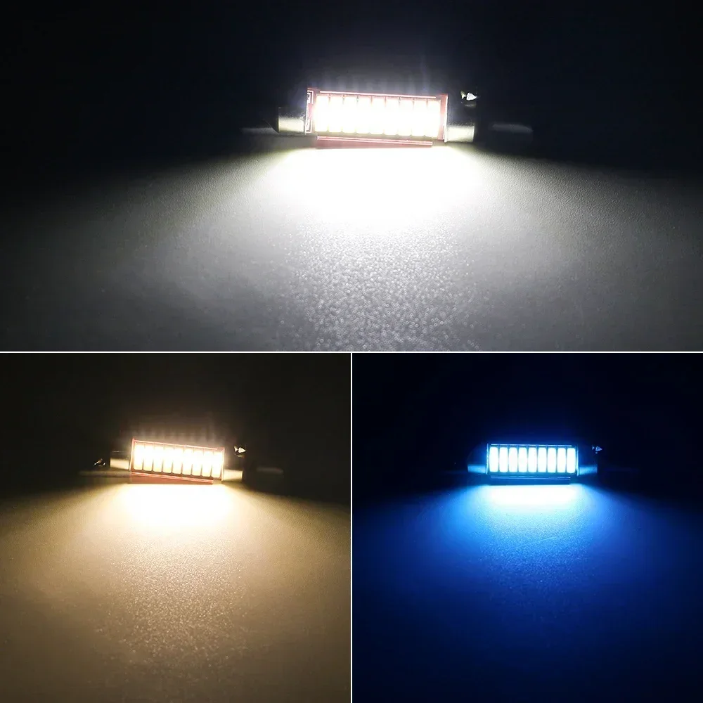 6X Festoon Led C5W 31 36 39 41mm Car Lights Canbus 7020SMD Dome Light 12V 4000K 6000K Warm White Crystal Blue License Plate Lamp