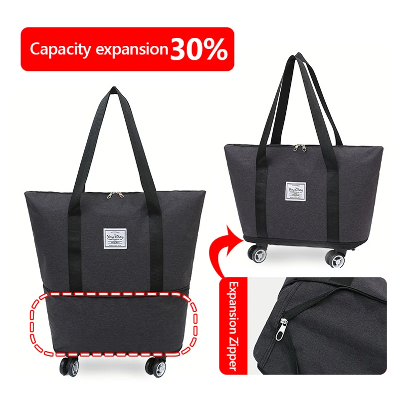 Travel Bag With Universal Wheels Women Multifunction Foldable Luggage Storage Oxford Bags Waterproof Handbags Suitcase XM32