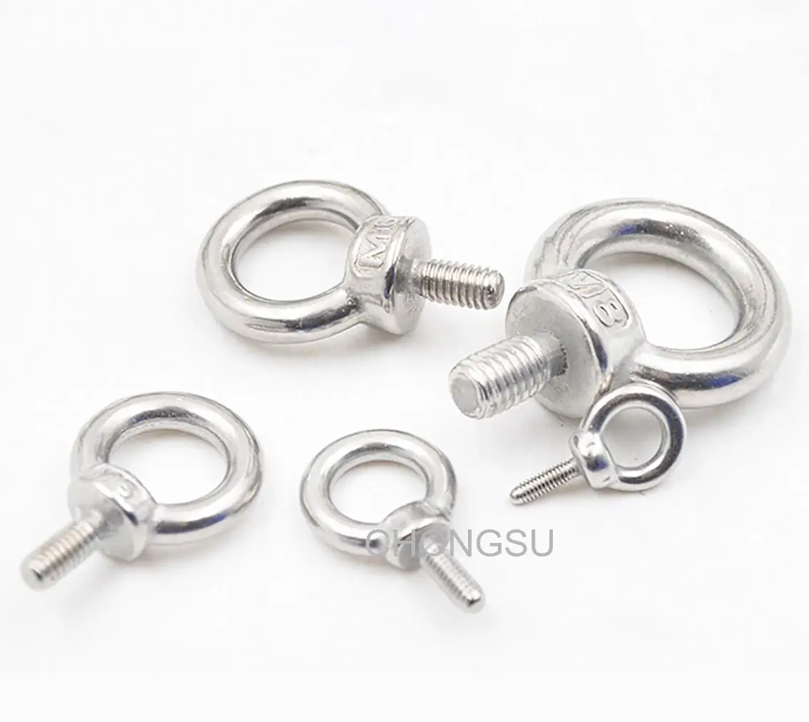 

1Pcs M3 M4 M5 M6 M8 M10 M12-M30 Lifting Eye Nuts/Screw Ring Eyebolt Ring Hooking Nut Screws 304 Stainless Steel