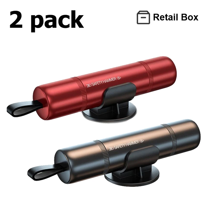 2 Pack Car Safety hammer Window Breaker Standby Emergency Selfrescue Tool with Seat Belt Cutter in Car Out of Car window Breaker