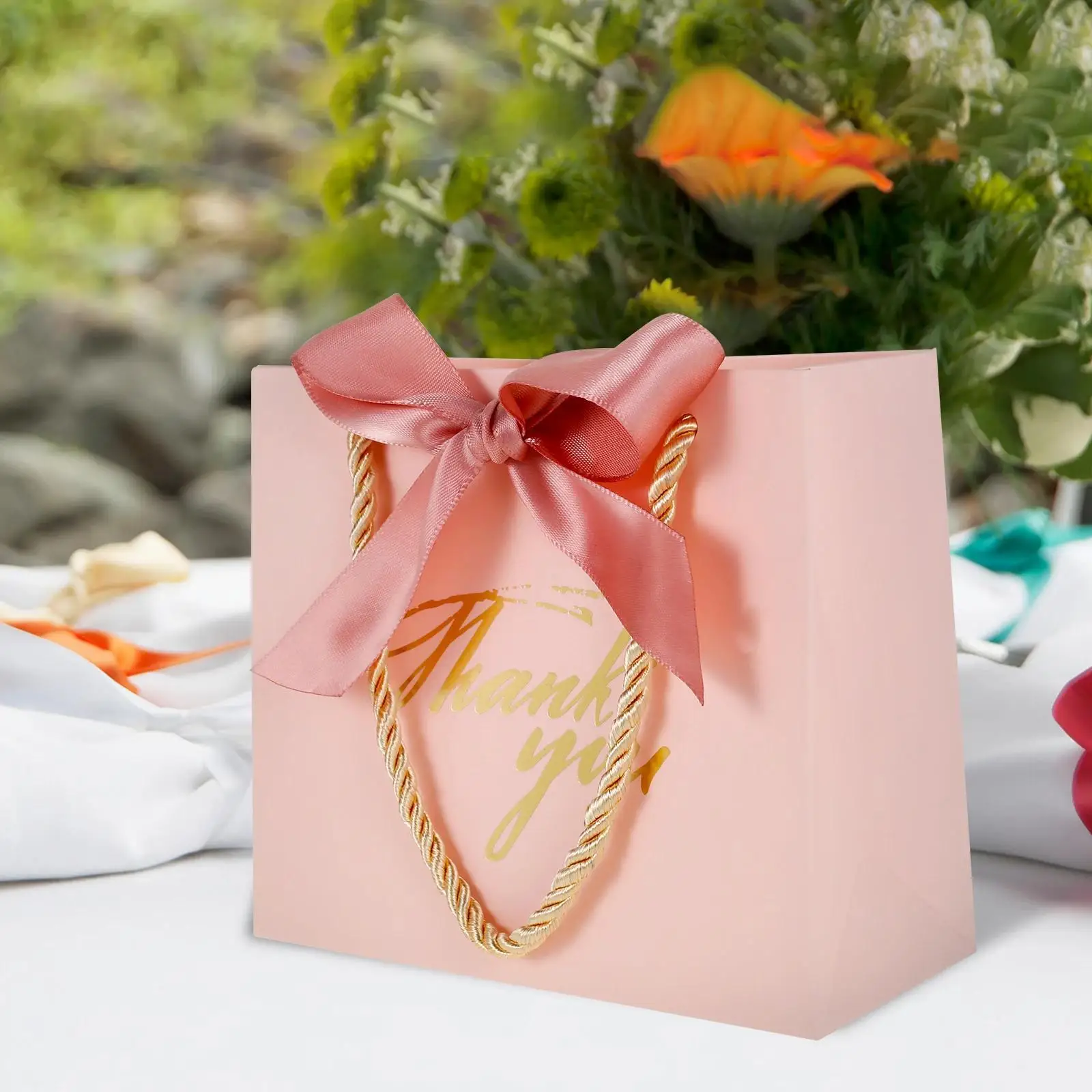 12Pcs Gift Bags Wedding Favor Decoration Small Thank You Gift Bag Box For Guests Wedding Baby Shower Birthday Party Supplies