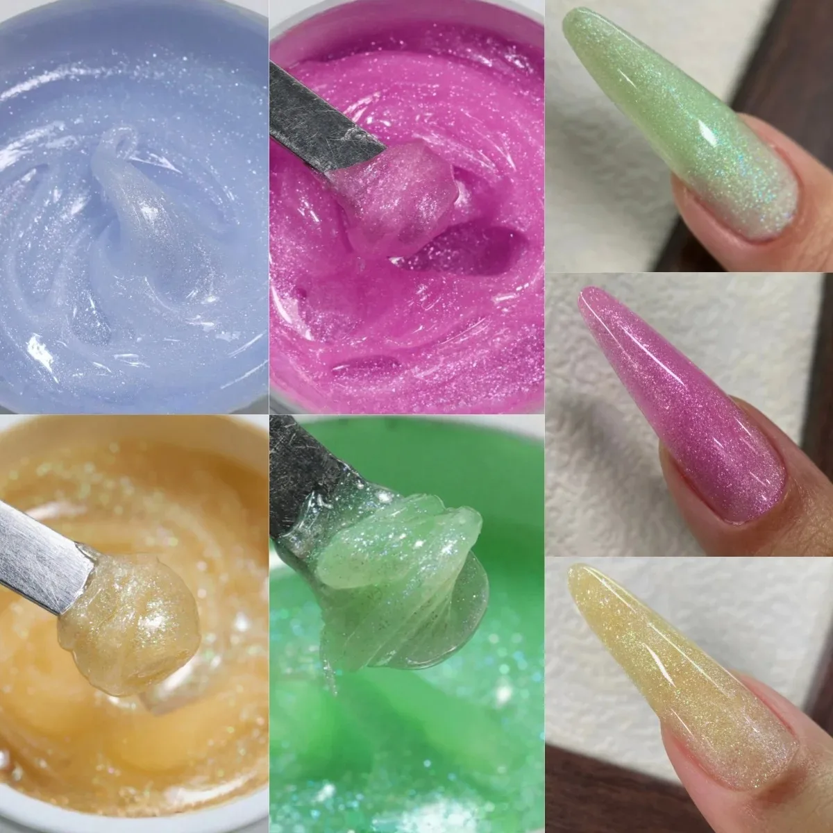 

MSHARE TPO Hema Free 50g Shinny Gold Acryl Gel Glitter Shimmer Extension Green Construction Sculpting Hybrid Builder Nail Gel