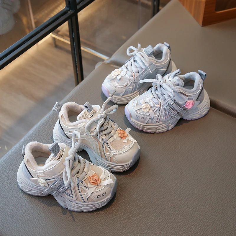 

Children Casual Shoes for Girl 2025 Winter New Fashion Korean Style Soft Sole Anti-slippery Versatile Baby Trend Cotton Sneakers