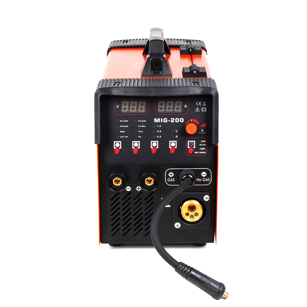 Soldadora Inversora Portátil MIG-200I de Alta Calidad, 220V, Monofásica, MIG/MMA/LIFT-TIG para Hierro y Acero Inoxidable