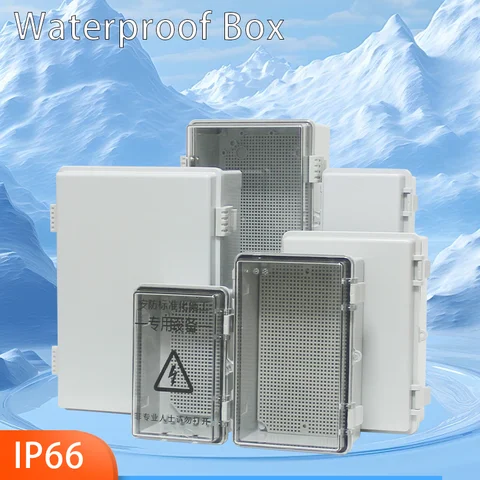 IP66 Plastic Transparent Gray Waterproof Enclosure Safe Box for Outdoor Electronic Projects Electrical Instrument Junction