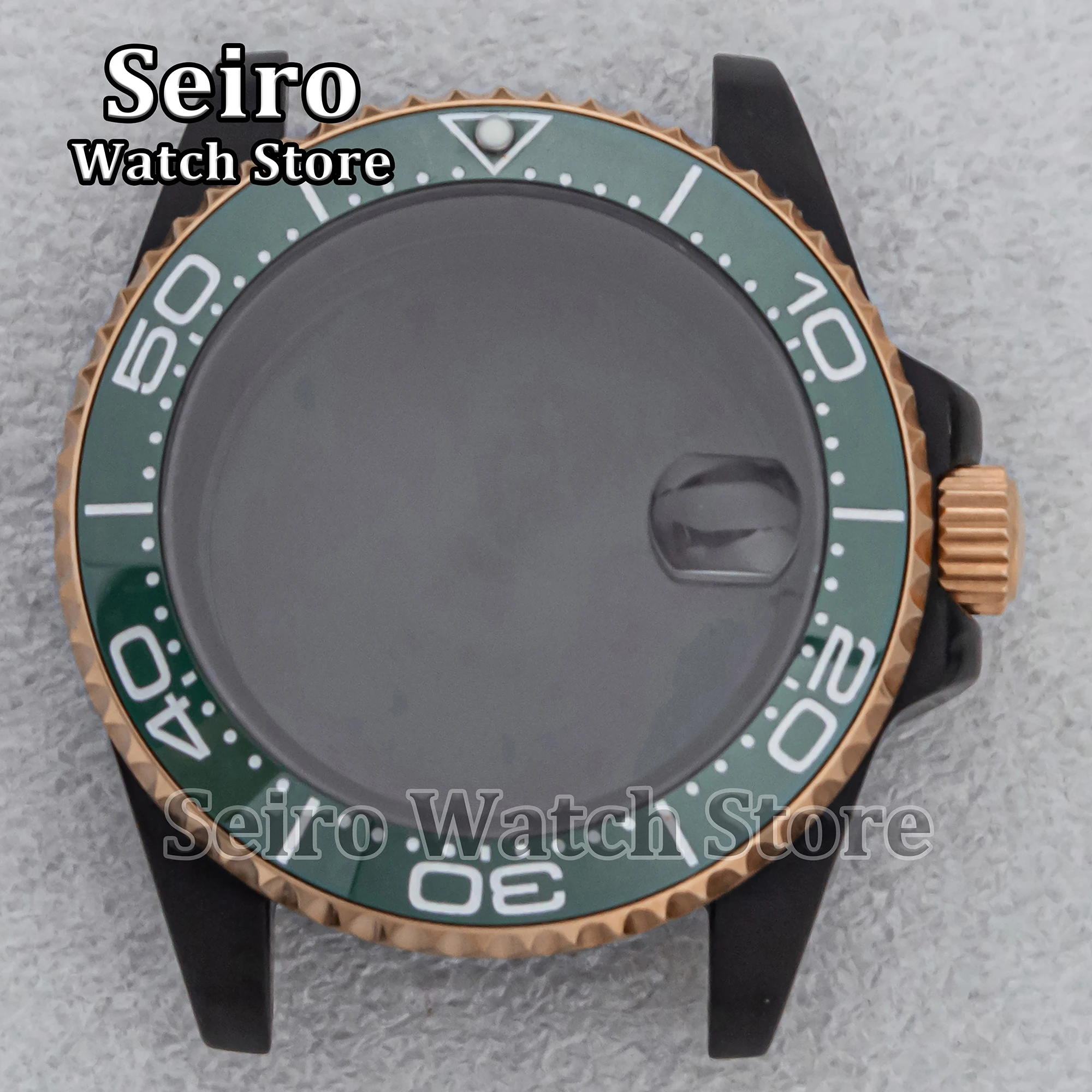 

NH35 Case 40MM PVD Black Rose Gold 100M Waterproof Sapphire Glass Stainless Steel Modify for SUB NH34 NH36 Movement Replacements