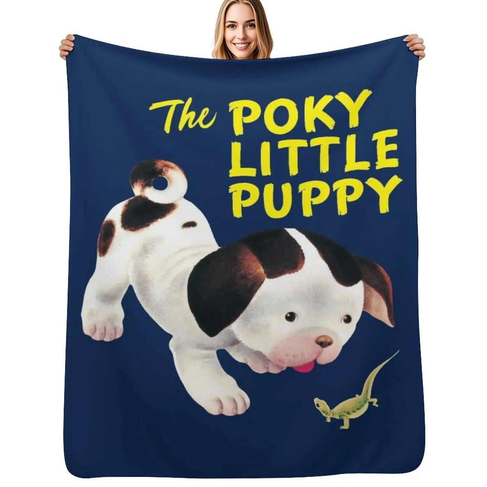 Poky Little Puppy, pequeña ilustración clásica del libro dorado, manta cálida y acogedora para el sofá de la sala de estar