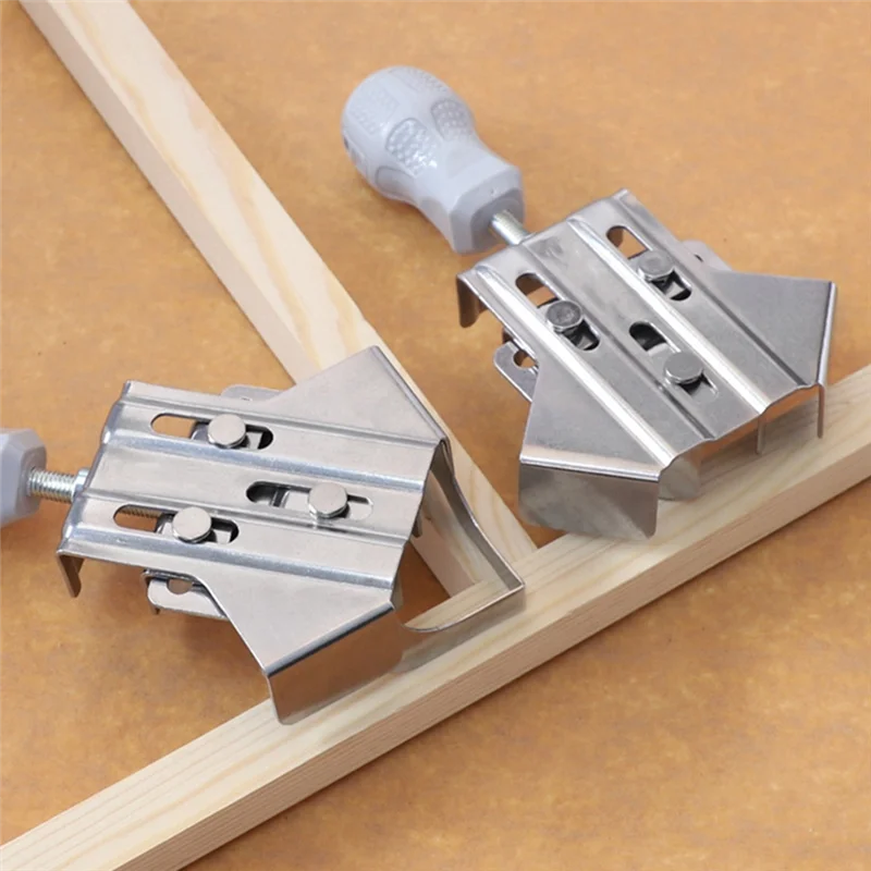 4pc braçadeira de canto de aço inoxidável 90 graus ângulo direito braçadeira ajustável carpintaria posicionamento quadrado quadro fixo braçadeira-AB52