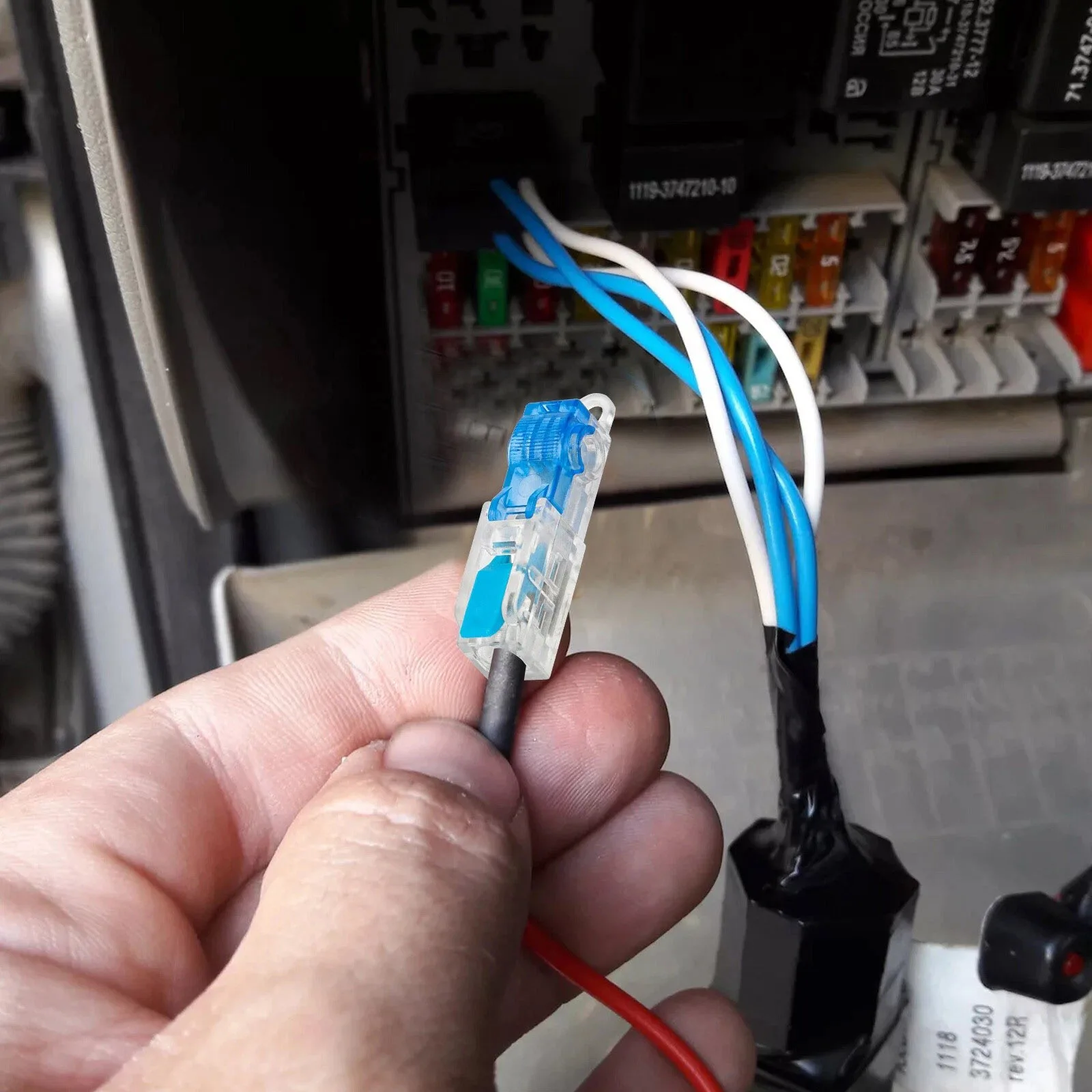 30Pcs T-Tap Wire Connectors with Transparent Cover, 32A Quick Splice Terminals for Car Boat Home Wiring