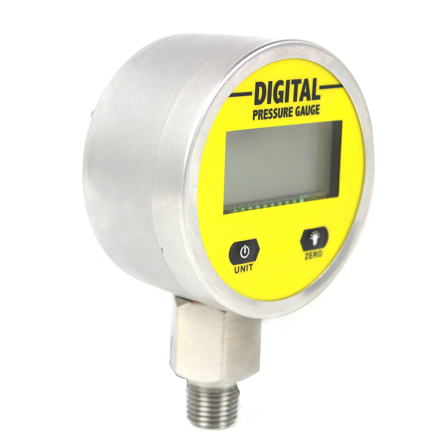 1 قطعة شاشة الكريستال السائل الأصفر مقياس الضغط الرقمي 25MPA 1/4NPT 60 مللي متر الطلب 1% FS دقة حالة الهواء/الغاز/الماء/قياس ضغط الزيت #3