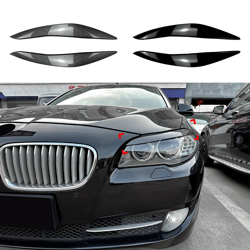 Car Exterior Accessories Front Headlight Eyebrow Sticker for BMW 5 Series F10 F11 2011 2012 2013 2014