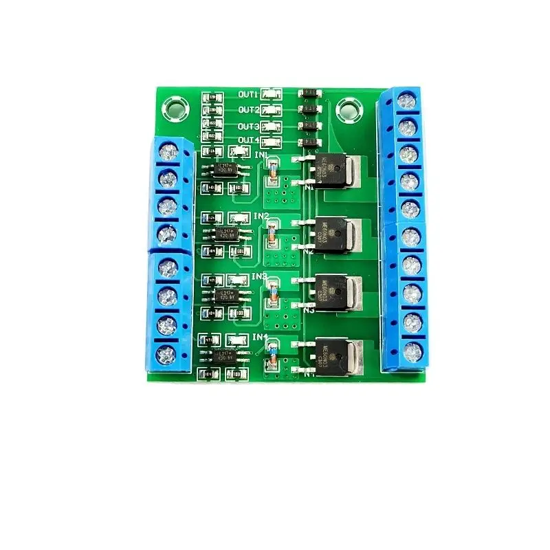 Four MOSFET/field-effect transistor module amplification circuit board/driver module, four optocoupler isolated DC