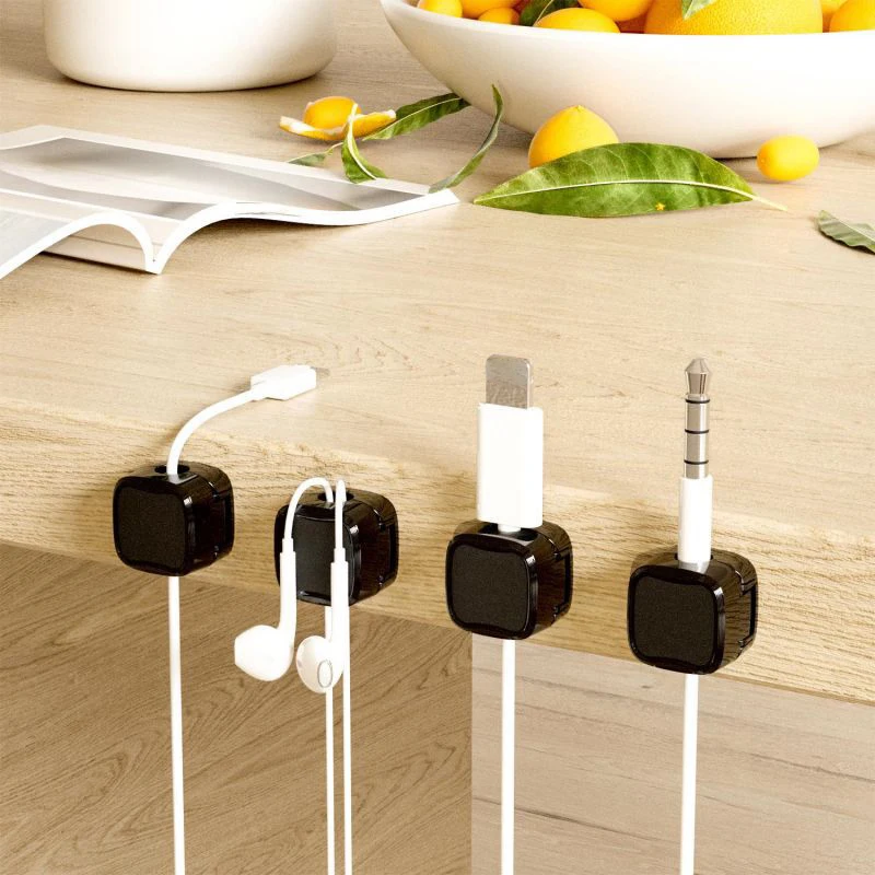 6 Pieces Of Magnetic Cable Clamp Adhesive Wire Rack Receiver For Keeper's Home Office Cable Management Under The Table Brief