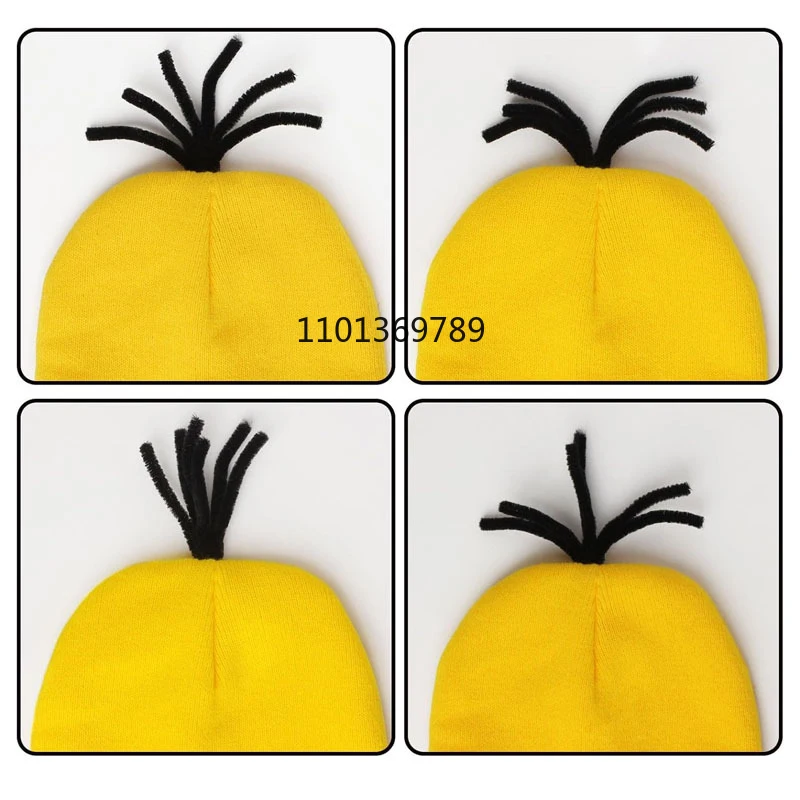 Halloween Cosplay Costumes Small Yellow Hat Knitted Hat Gloves Cos Suit Props Party Show Parent-child Gift Novelty Glasses Kids