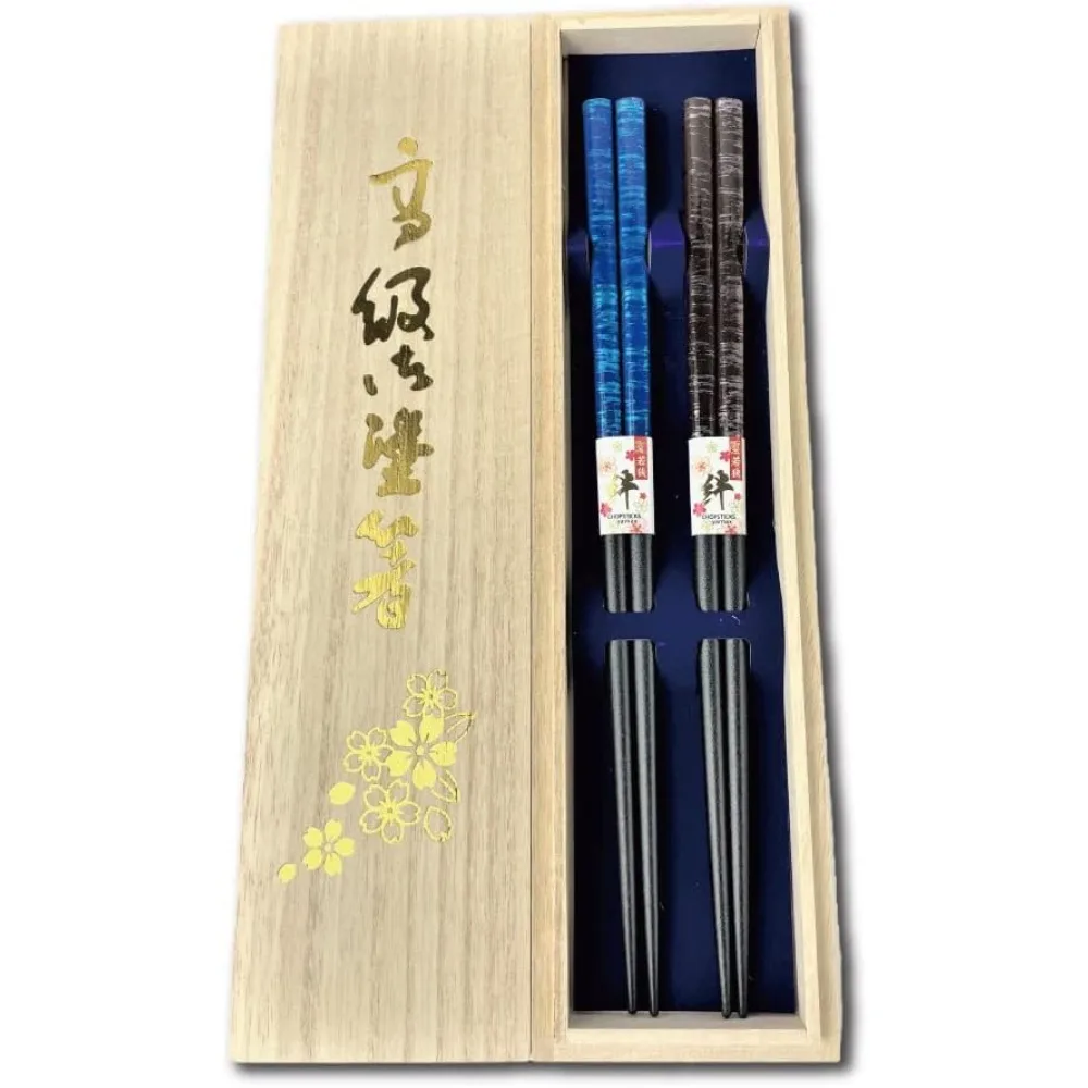 Premium Chopsticks Reusable 2prs Set Traditional Lacquer Art Wooden Chopsticks